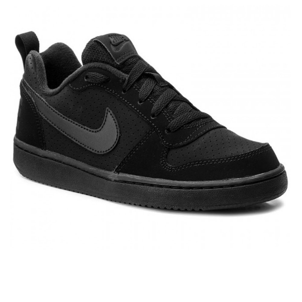 Nike Kids Court Borough Low 2 Grade School Black Shoes Sneakers Size 3.5